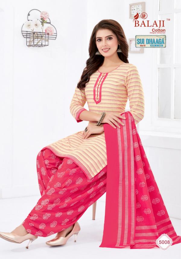 Balaji Sui Dhaga Vol-5 Cotton Designer Printed Patiyala Dress Material